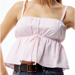 Your Favorite Babydoll Pink Striped Top